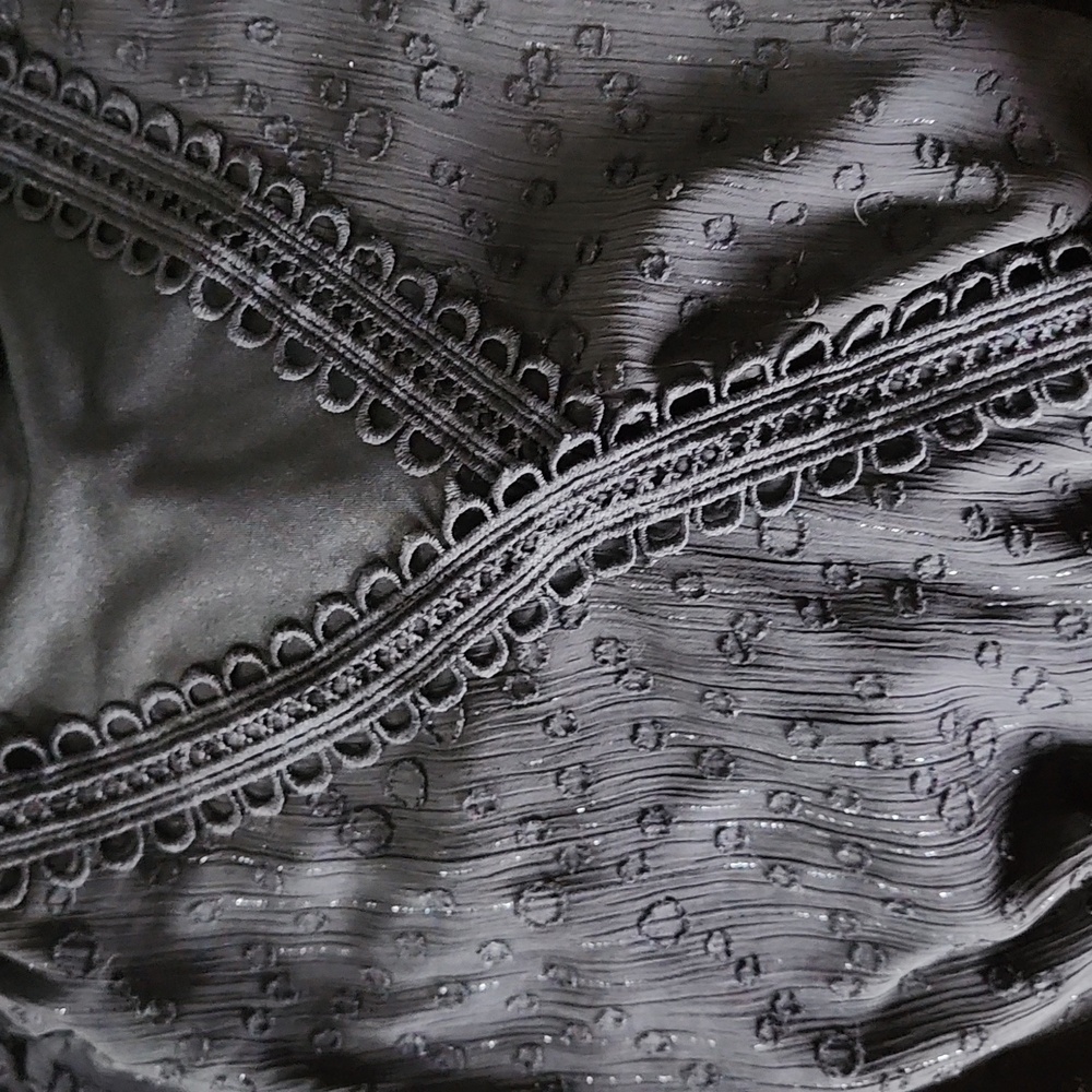 Moon River Black Embroidered 
Wrap Blouse